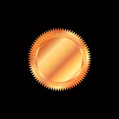 Vektör illüstrasyon sertifikası altın folyo mühür veya madalya izole edildi