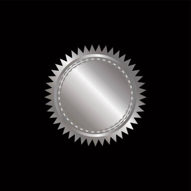 Sertifika gümüş folyo mühür veya madalya izole, mühür altın lüks afiş simgesi