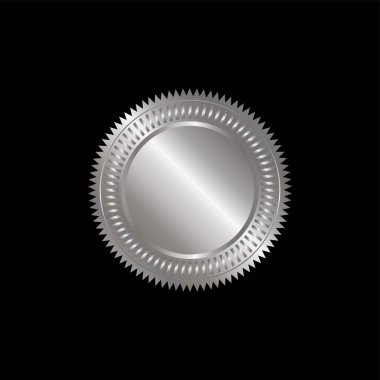 Sertifika gümüş folyo mühür veya madalya izole, mühür altın lüks afiş simgesi