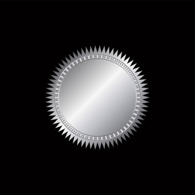 Sertifika gümüş folyo mühür veya madalya izole, mühür altın lüks afiş simgesi