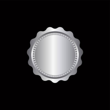 Sertifika gümüş folyo mühür veya madalya izole, mühür altın lüks afiş simgesi