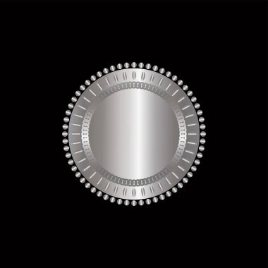 Sertifika gümüş folyo mühür veya madalya izole, mühür altın lüks afiş simgesi