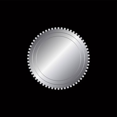 Sertifika gümüş folyo mühür veya madalya izole, mühür altın lüks afiş simgesi