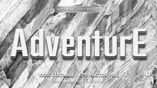 Adventure Editable Text Effect Natural Stone Background — Vector de stock