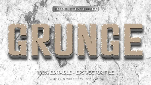 Efecto Texto Editable Grunge Con Fondo Piedra Natural — Vector de stock