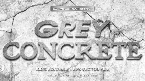 Grey Concrete Editable Text Effect Natural Stone Background — Vector de stock