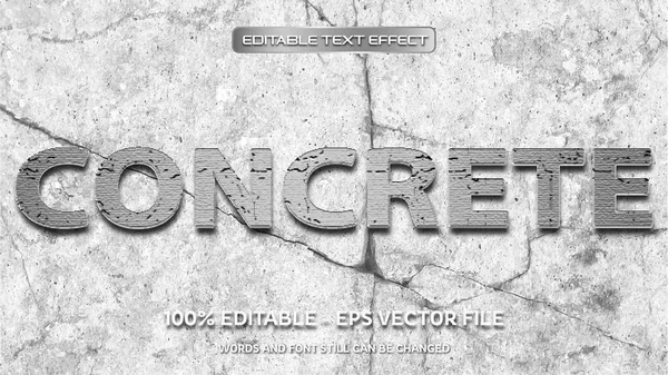 Efecto Texto Editable Concreto Con Fondo Piedra Natural — Archivo Imágenes Vectoriales