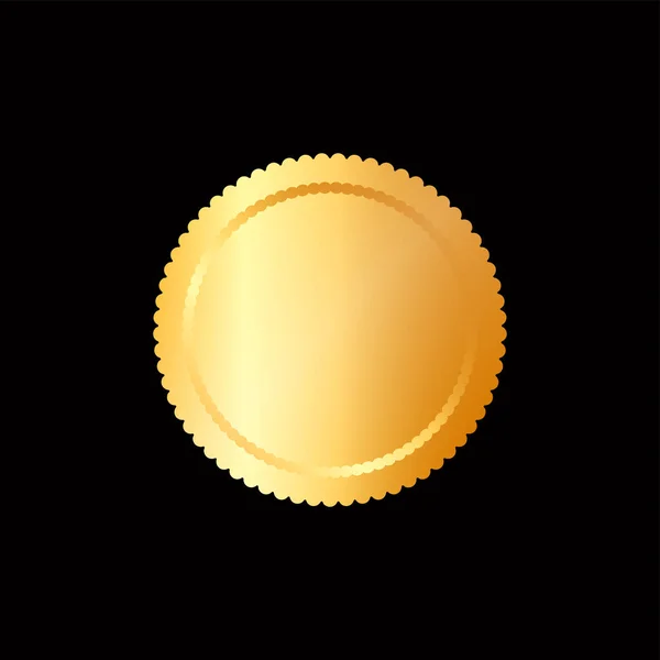 Vector Illustration Zertifikat Goldfolie Siegel Oder Medaille Isoliert — Stockvektor