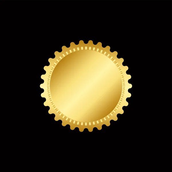Runde Goldene Plakette Isoliert Auf Schwarzem Hintergrund Siegelstempel Gold Luxus — Stockvektor