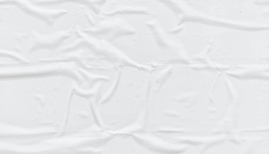 Çeşitli amaçlar için buruşmuş kağıt dokusu arka planı. Beyaz buruşuk kağıt dokusu