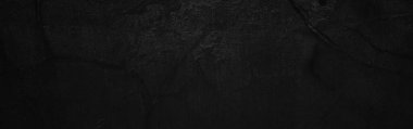 Panoramik korkunç karanlık duvarlar, arka plan için hafif siyah beton dokusu.