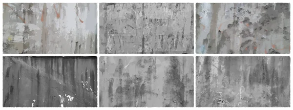 Smutsig Cement Grunge Textures Vector Set Betong Vägg Bakgrund Vektor — Stock vektor