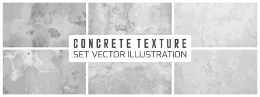 Kirli çimento Grunge doku taşıyıcı seti. Somut duvar arkaplan vektörü illüstrasyonu