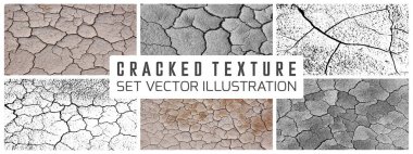 Kirli çimento Grunge doku taşıyıcı seti. Somut duvar arkaplan vektörü illüstrasyonu