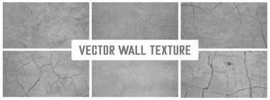 Grunge çimento dokusu vektör kolleksiyonunu oluşturur. Somut duvar arkaplan vektörü illüstrasyonu