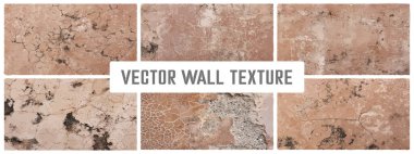 Grunge çimento dokusu vektör kolleksiyonunu oluşturur. Somut duvar arkaplan vektörü illüstrasyonu
