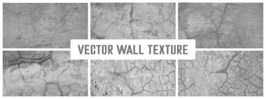 Grunge çimento dokusu vektör kolleksiyonunu oluşturur. Somut duvar arkaplan vektörü illüstrasyonu