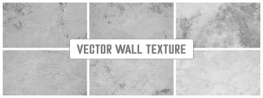 Grunge çimento dokusu vektör kolleksiyonunu oluşturur. Somut duvar arkaplan vektörü illüstrasyonu