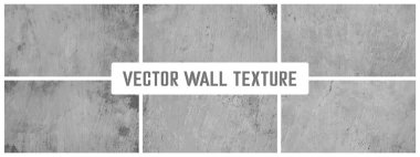 Grunge çimento dokusu vektör kolleksiyonunu oluşturur. Somut duvar arkaplan vektörü illüstrasyonu