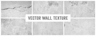 Grunge çimento dokusu vektör kolleksiyonunu oluşturur. Somut duvar arkaplan vektörü illüstrasyonu