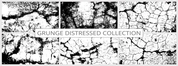 White Distressed Texture Overlay Vector Collection Rough Grunge Texture Background — стоковый вектор