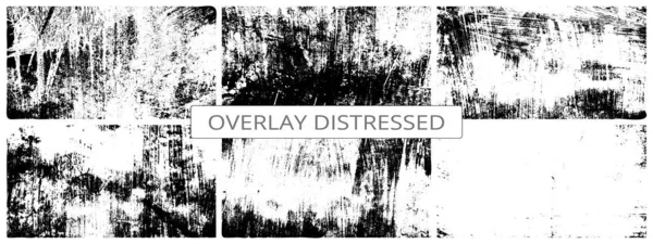 White Distressed Texture Overlay Vektor Collection Raue Grunge Textur Hintergrund — Stockvektor