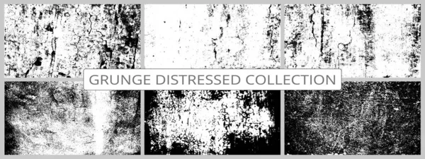 White Distressed Texture Overlay Vector Collection Rough Grunge Texture Background — Stock vektor