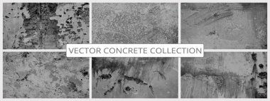 Grunge çimento dokusu vektör kolleksiyonunu oluşturur. Somut duvar arkaplan vektörü illüstrasyonu