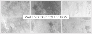Grunge çimento dokusu vektör kolleksiyonunu oluşturur. Somut duvar arkaplan vektörü illüstrasyonu