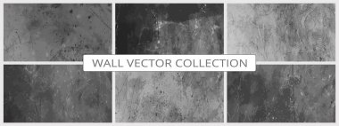 Grunge çimento dokusu vektör kolleksiyonunu oluşturur. Somut duvar arkaplan vektörü illüstrasyonu