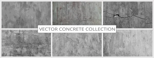 Grunge çimento dokusu vektör kolleksiyonunu oluşturur. Somut duvar arkaplan vektörü illüstrasyonu