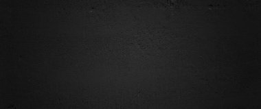 Siyah duvar, koyu grunge, panoramik arka plan için siyah beton. Tasarım için koyu çimento arkaplanı boş