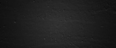 Siyah duvar, koyu grunge, panoramik arka plan için siyah beton. Tasarım için koyu çimento arkaplanı boş