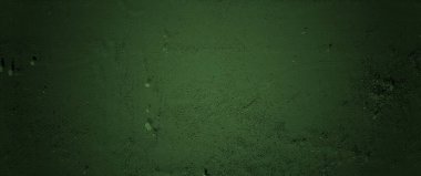 Panoramik arkaplan için yeşil duvar betonu. Tasarım için koyu çimento arkaplanı boş