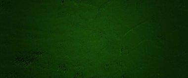 Panoramik arkaplan için yeşil duvar betonu. Tasarım için koyu çimento arkaplanı boş