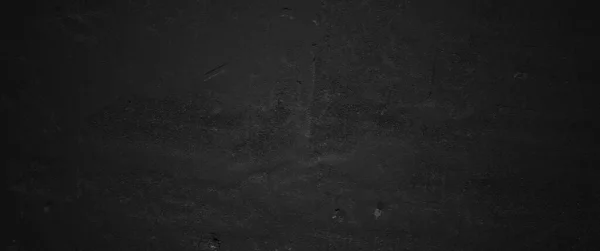 Черная Стена Темный Гранж Черный Бетон Панорамного Фона Темный Цементный — стоковое фото