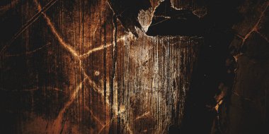 Arka plan için korkutucu bir doku. Beton korku, karanlık duvar korkunç, karanlık grunge dehşet