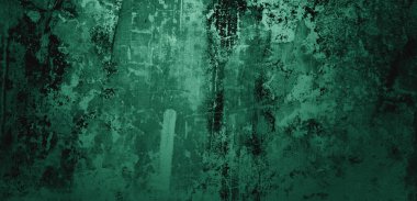 Yeşil duvar dokusu. Soyut arkaplan. Arka plan için koyu çimento dokusu. Korkunç beton