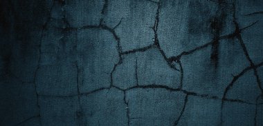 Mavi duvar dokusu. Soyut arkaplan. Arka plan için koyu çimento dokusu. Korkunç beton