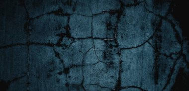 Mavi duvar dokusu. Soyut arkaplan. Arka plan için koyu çimento dokusu. Korkunç beton