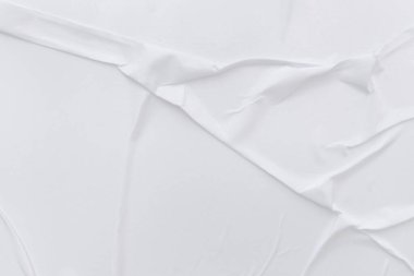 Boş beyaz kağıt buruşmuş doku arka planıdır. Çeşitli amaçlar için buruşmuş kağıt dokusu altyapısı