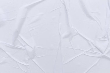 Boş beyaz kağıt buruşmuş doku arka planıdır. Çeşitli amaçlar için buruşmuş kağıt dokusu altyapısı