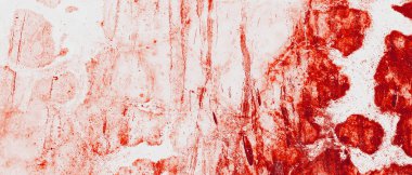 Arka planda beyaz bir duvar var. Kirli duvar arkası kan lekeli. korku arkaplanı