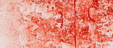 Arka planda beyaz bir duvar var. Kirli duvar arkası kan lekeli. korku arkaplanı