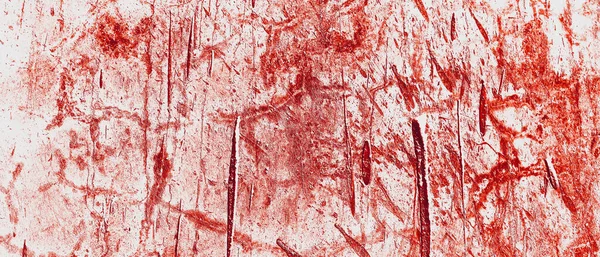 白い壁の背景に血 血が汚れた壁の背景を染めた 恐怖の背景 — ストック写真