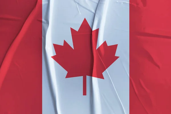 Canadian Flag Made Crumpled Paper — Stock Photo, Image