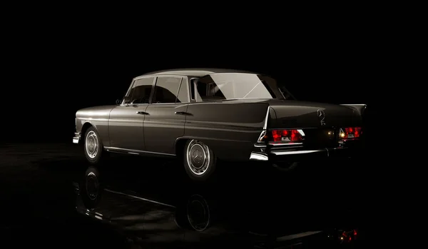 Almaty Cazaquistão Maio Mercedes Benz W112 300Se Oldtimer 1965 Renderização — Fotografia de Stock