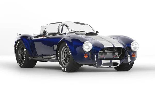 Almaty, Kazakistan - 15 Haziran 2022. 1966 Shelby Cobra 427 SC eski klasik spor araba üstü açılır. izole edilmiş 3d oluşturucu