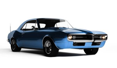 Almaty, Kazakistan - 20 Temmuz 2022: 1967 Pontiac Firebird. Eski usul klasik araba. İzole edilmiş 3d oluşturucu