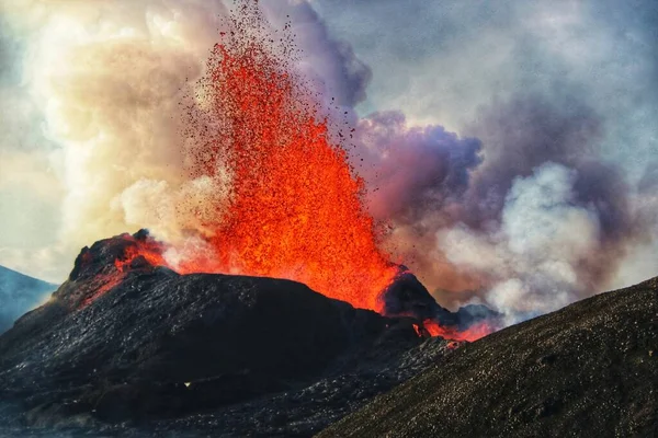 Fagradalsfjall Έκρηξη Ηφαιστειακής Λάβας Ισλανδία — Φωτογραφία Αρχείου